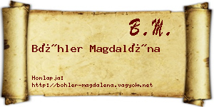 Böhler Magdaléna névjegykártya